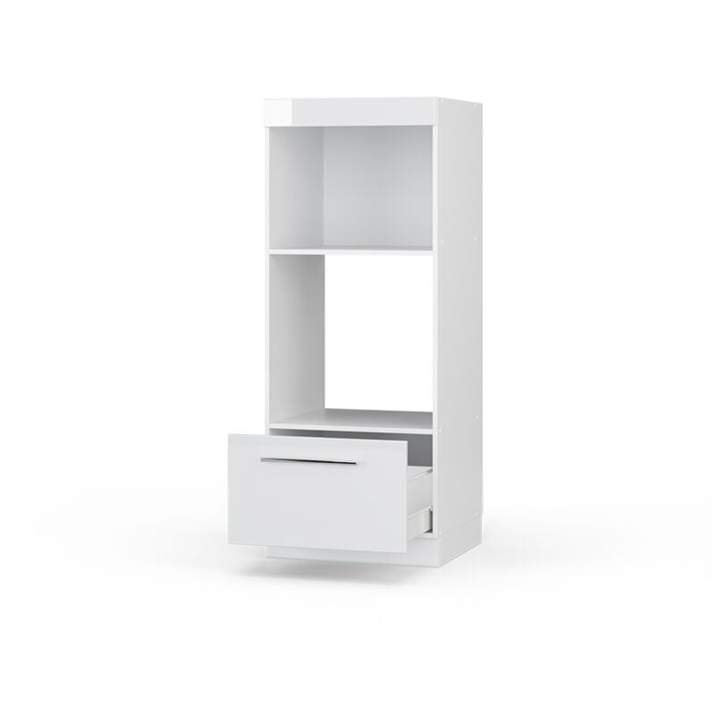 foto del prodotto mobile cucina microonde fame line, bianco lucido, 60 cm aperto vicco