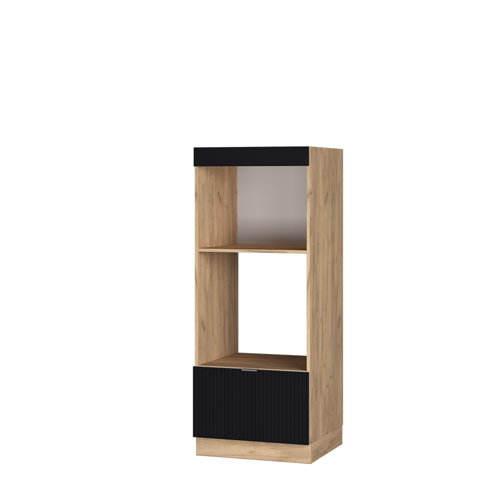 foto del prodotto mobile cucina microonde fame line, nero a righe, 60 cm aperto vicco