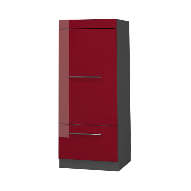 foto del prodotto mobile cucina microonde fame line, rosso bordeaux lucido, 60 cm, vicco