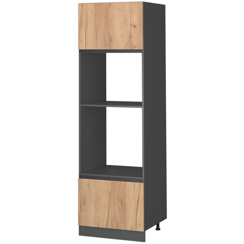 foto del prodotto mobile cucina microonde r line, quercia dorata, 60 cm forma a j vicco