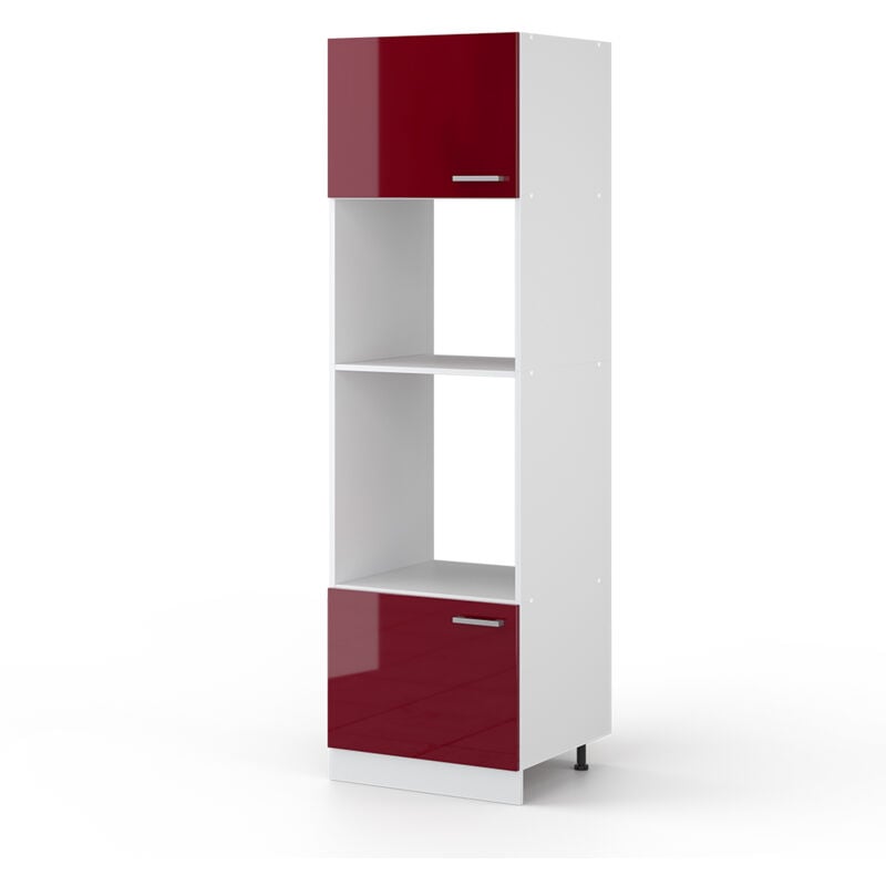 foto del prodotto mobile cucina microonde r line, rosso bordeaux lucido, 60 cm vicco