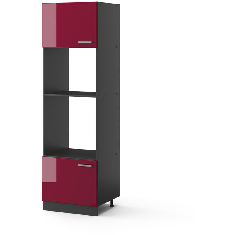 foto del prodotto mobile cucina microonde r line, rosso bordeaux lucido, 60 cm vicco