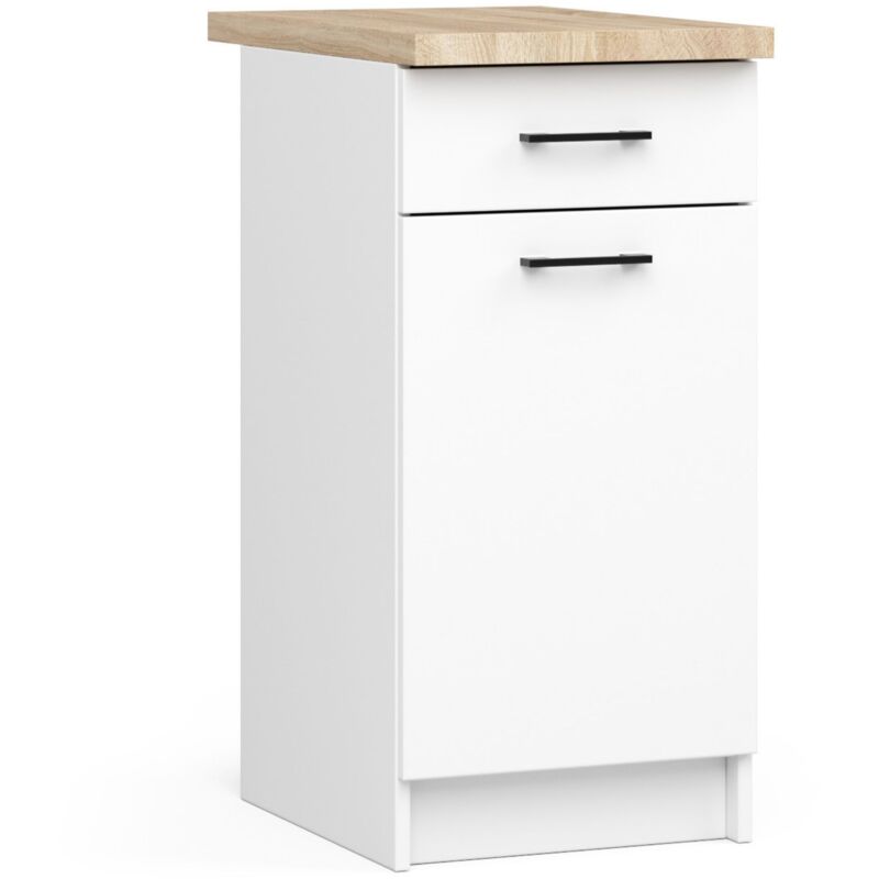 foto del prodotto mobile cucina modulare con piano di lavoro akord oliwia bianco 40 cm 1 anta 1 cassetto 40x46x85 cm
