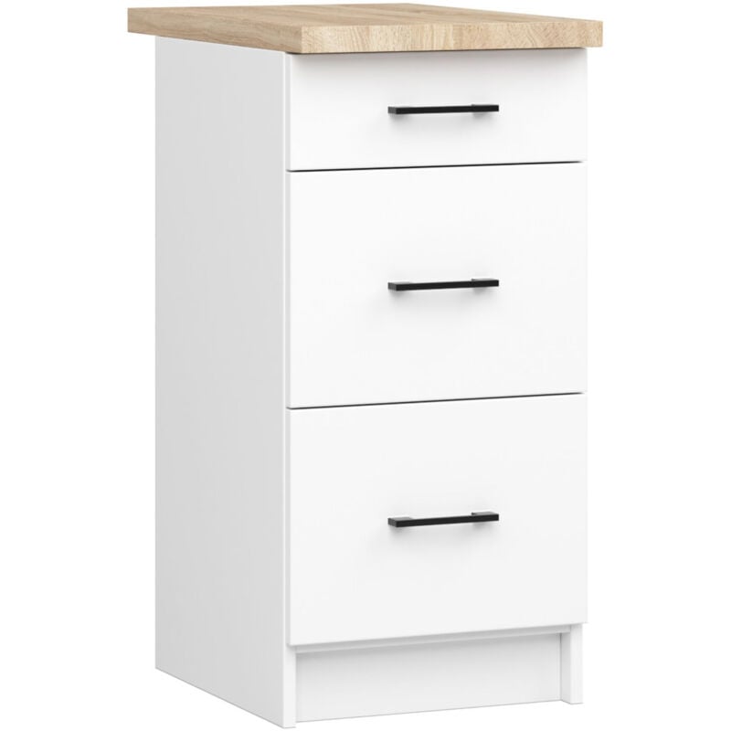 foto del prodotto mobile cucina modulare con piano di lavoro akord oliwia bianco 40 cm 3 cassetti 40x46x85 cm