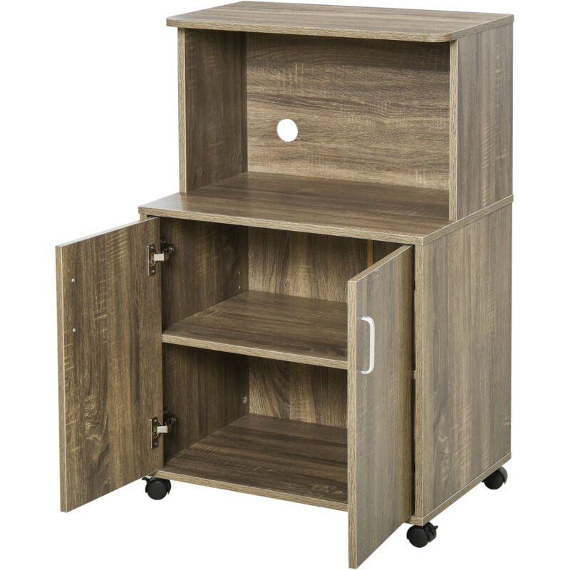 foto del prodotto mobile cucina multiuso con armadietto 60.4x40.3x97cm grigio homcom