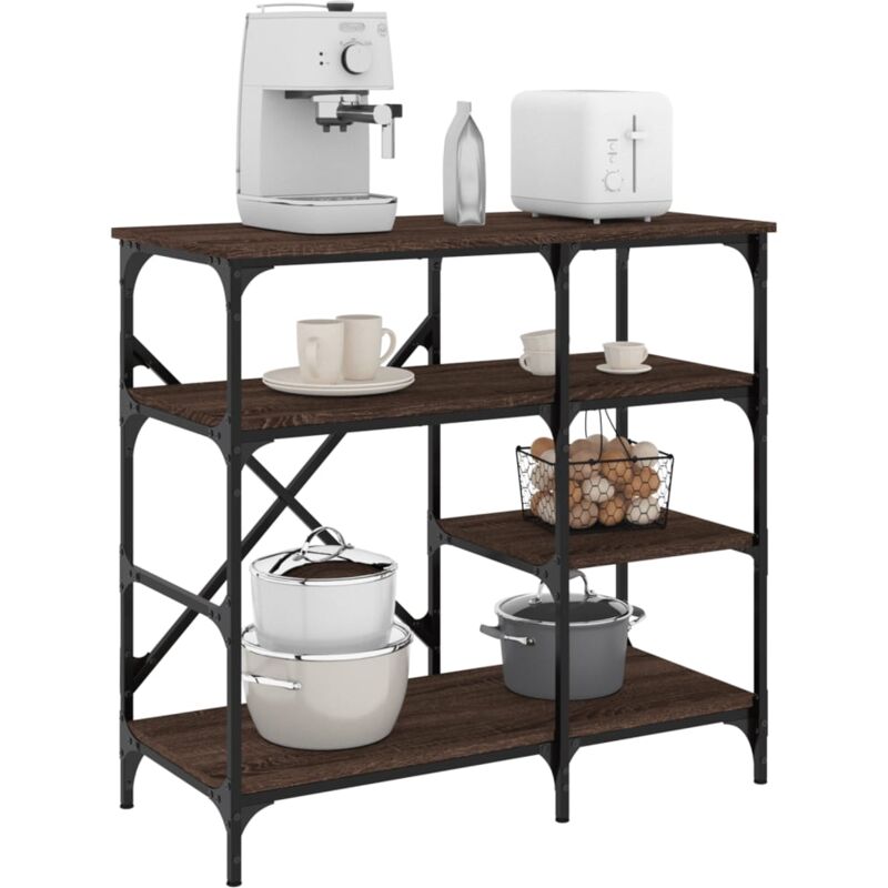 foto del prodotto mobile cucina rovere marrone 90x40x84 cm multistrato e metallo vidaxl