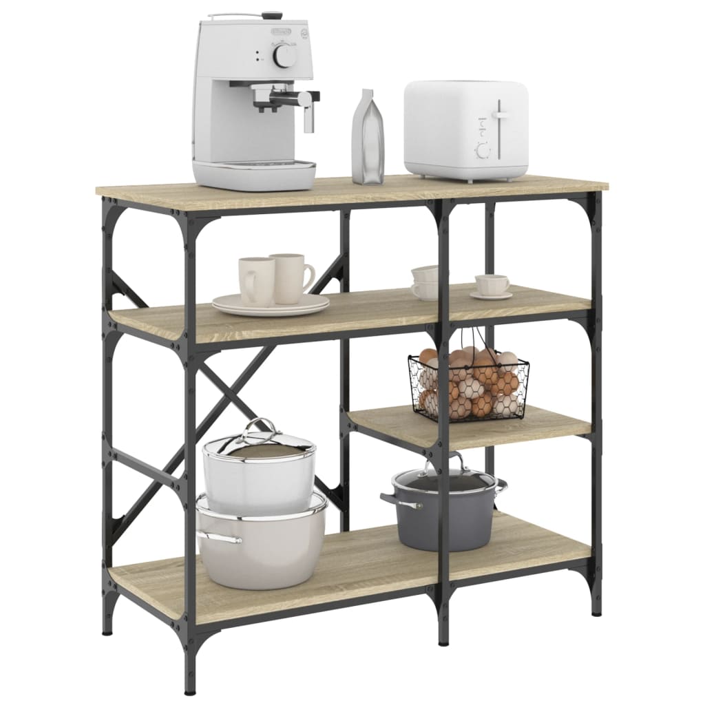 foto del prodotto mobile cucina rovere sonoma 90x40x84 cm multistrato e metallo