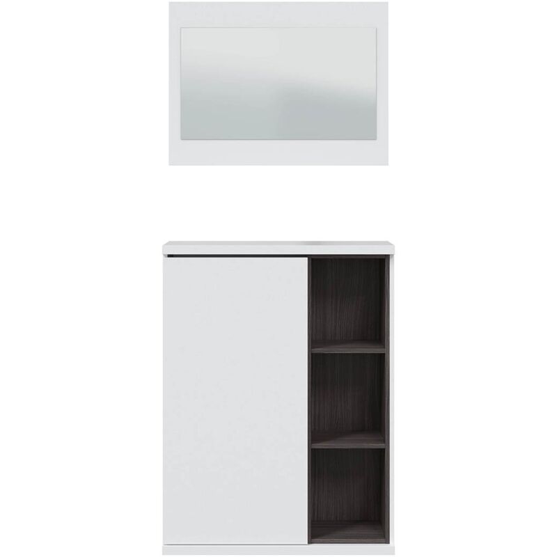 foto del prodotto mobile d ingresso 1 porta con ripostiglio per scarpe e specchio adhara l108 cm