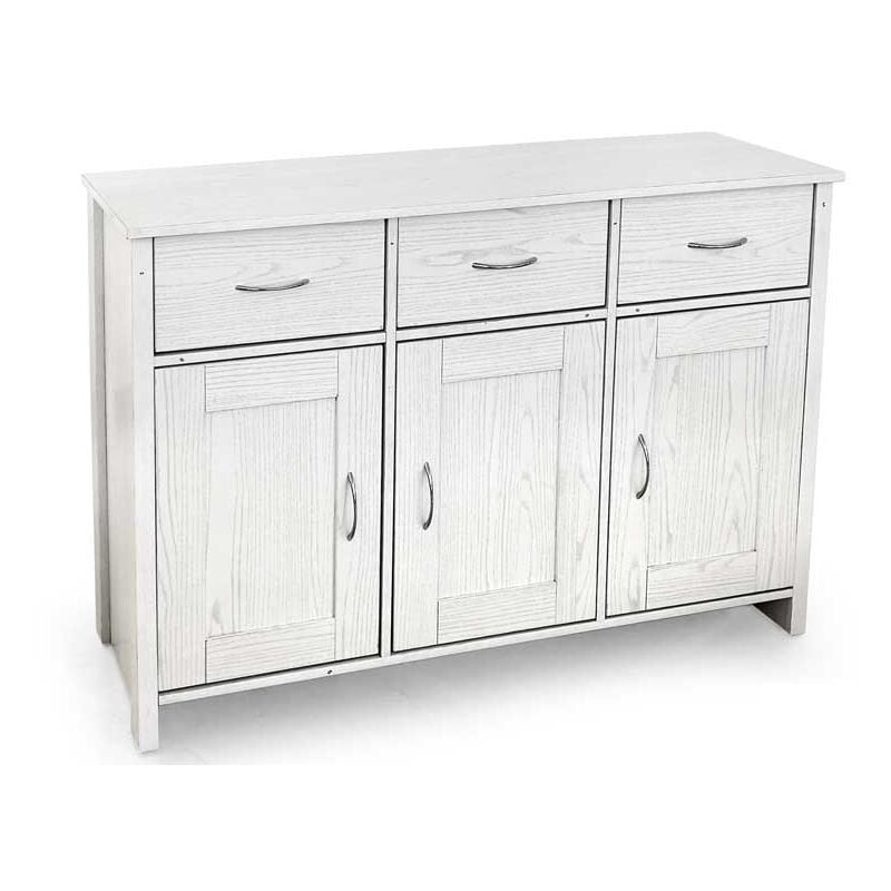 foto del prodotto mobile da arredo con 3 cassetti e 3 ante 115x35x80cm in colore bianco