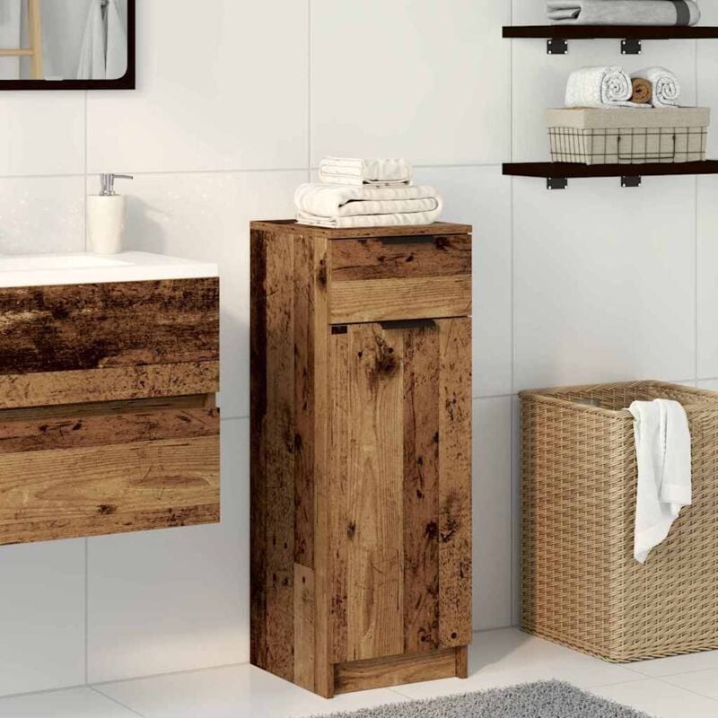 foto del prodotto mobile da bagni in legno antico 32x34x90 cm in legno ingegnerizzato