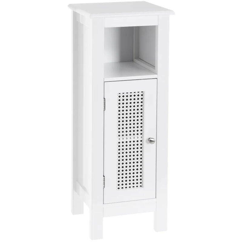 foto del prodotto mobile da bagno a 1 anta con griglia armadio in legno colore bianco 30x28x80h cm