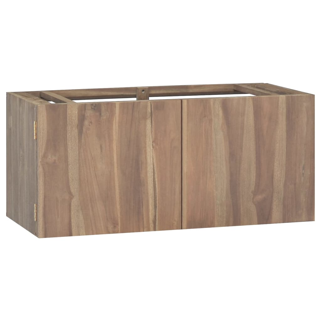 foto del prodotto mobile da bagno a parete 90x39x40 cm in legno massello di teak cod mxl 46830