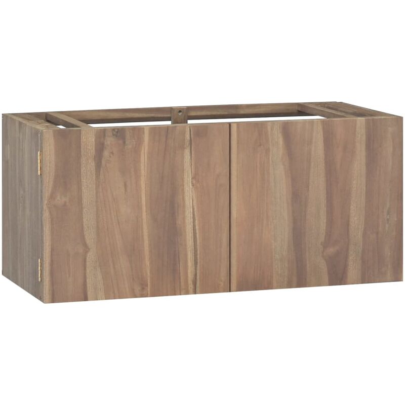 foto del prodotto mobile da bagno a parete,armadietto bagno scandinavo 90x39x40 cm in legno massello di teak fw51109