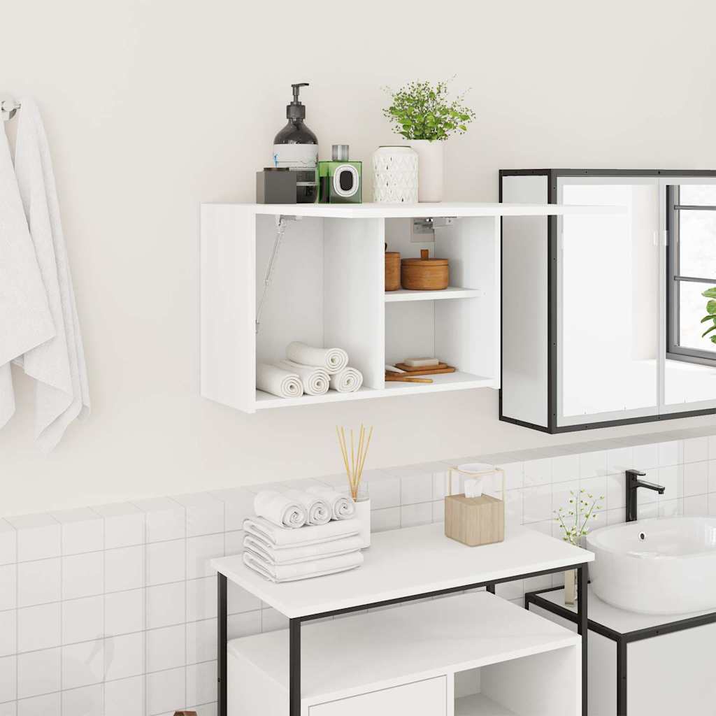foto del prodotto mobile da bagno a parete bianco 60x25x40cm in legno multistrato