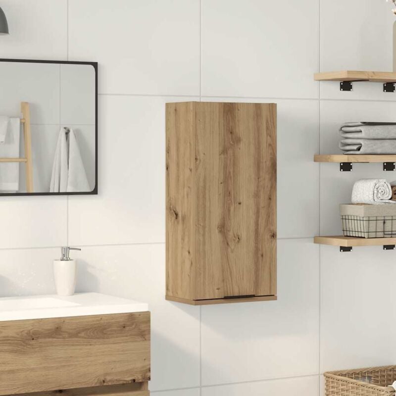 foto del prodotto mobile da bagno a parete rovere artigianale 32x20x67 cm vidaxl