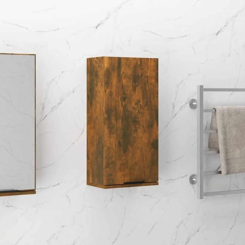 foto del prodotto mobile da bagno a parete rovere fumo 32x20x67 cm vidaxl