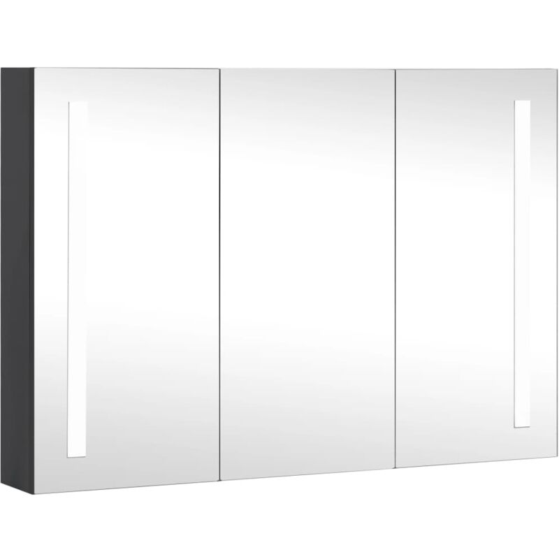 foto del prodotto mobile da bagno a specchio led 89 x 14 x 62 cm nero