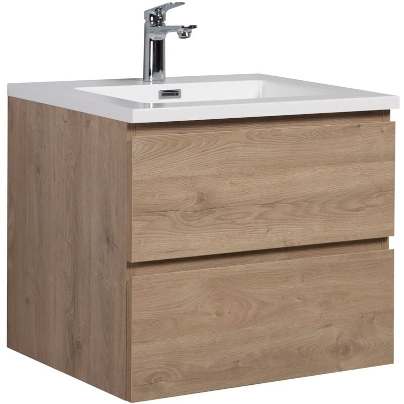 foto del prodotto mobile da bagno angela 60cm rovere castagno armadio mobiletto lavabo