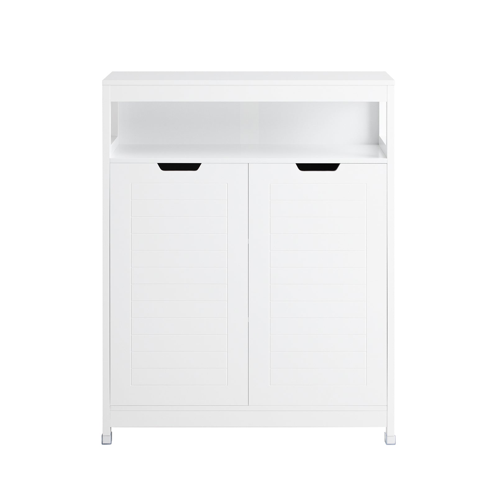 foto del prodotto mobile da bagno armadietto da terra due ante doppia apertura bianco 70x35x90cm bzr121 w