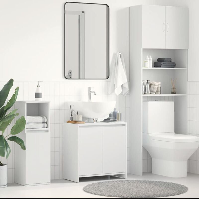 foto del prodotto mobile da bagno bianco 60x33x61 cm in legno multistrato vidaxl