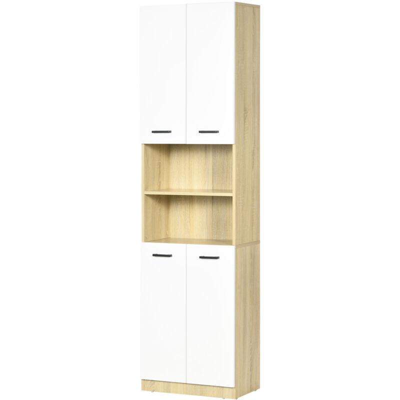 immagine 0 del prodotto mobile da bagno bianco multiuso in truciolato con armadietti e ripiani kleankin