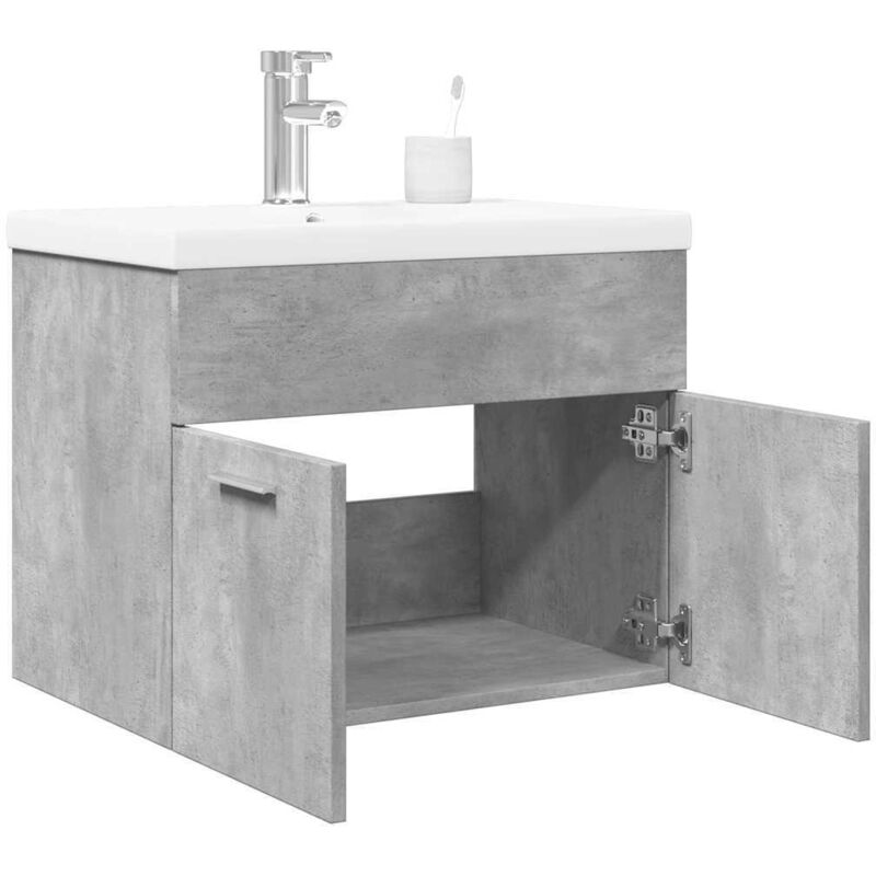 foto del prodotto mobile da bagno con lavabo integrato grigio cemento vidaxl