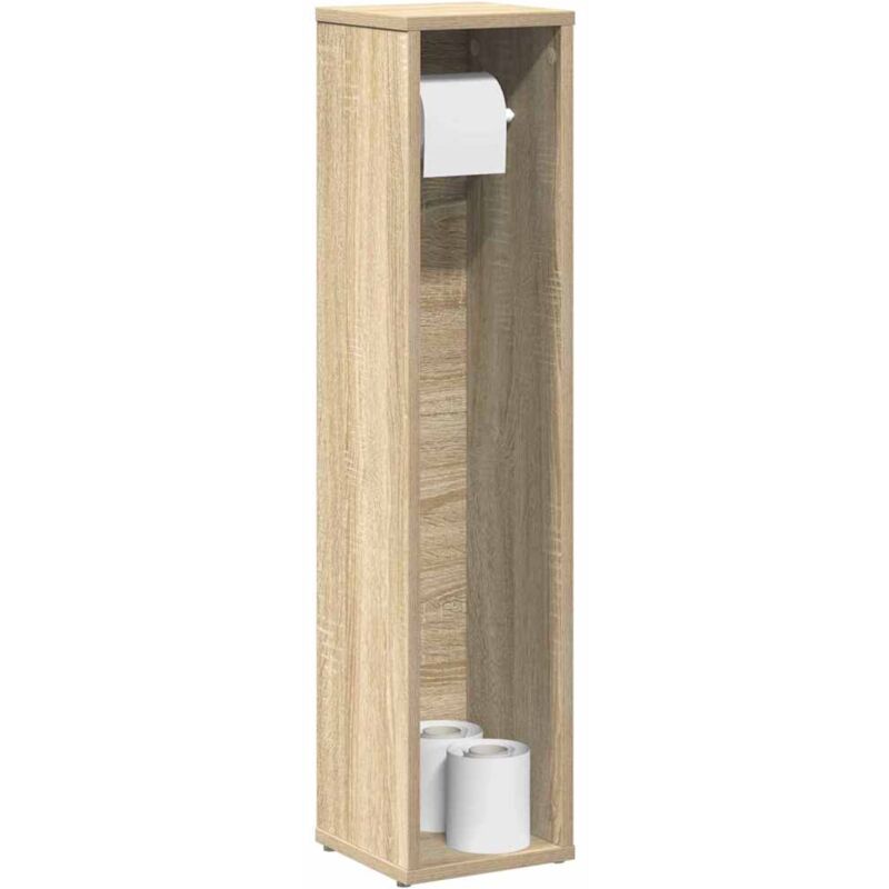 foto del prodotto mobile da bagno con portarotolo rovere sonoma 20,5x20x90 cm vidaxl