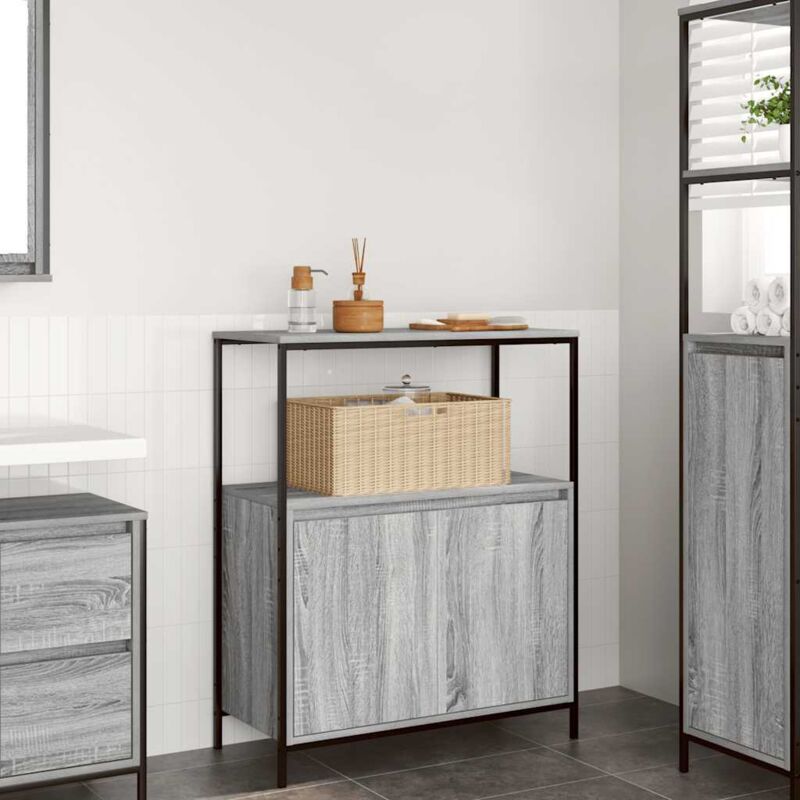 foto del prodotto mobile da bagno con ripiani grigio sonoma 76,5x35x95 cm vidaxl