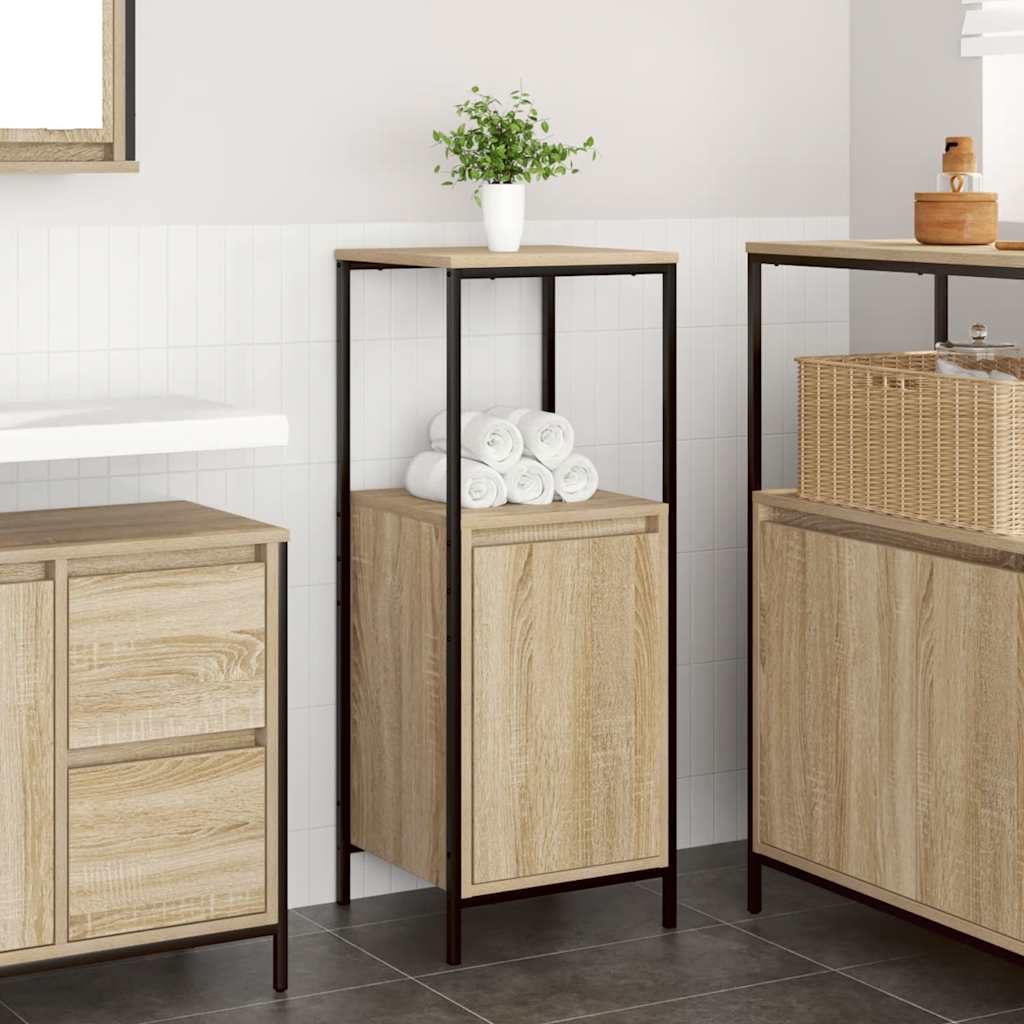 foto del prodotto mobile da bagno con ripiani rovere sonoma 36x35x95 cm