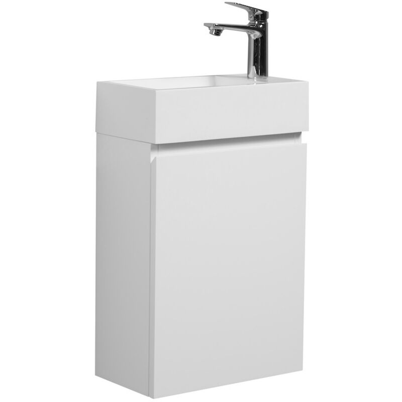 foto del prodotto mobile da bagno gabinetto angela 40cm bianco lucido armadio wc mobiletto
