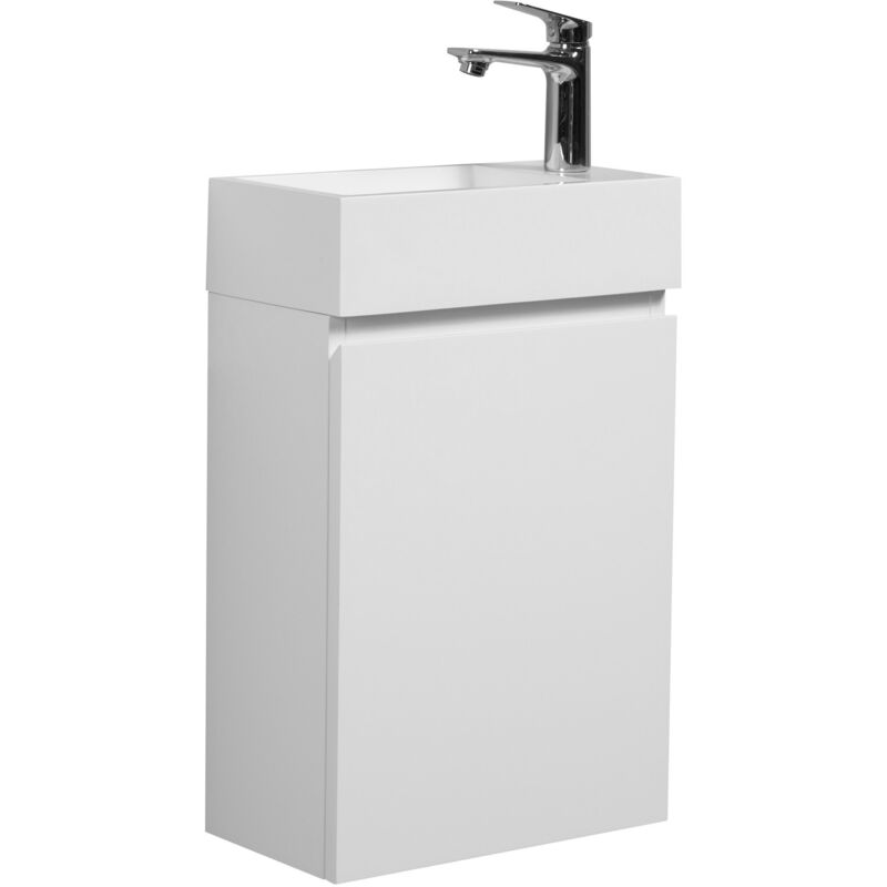 foto del prodotto mobile da bagno gabinetto angela 40cm bianco opaco armadio wc mobiletto lavabo