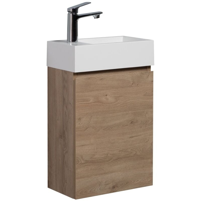 foto del prodotto mobile da bagno gabinetto angela 40cm castagno armadio wc mobiletto lavabo