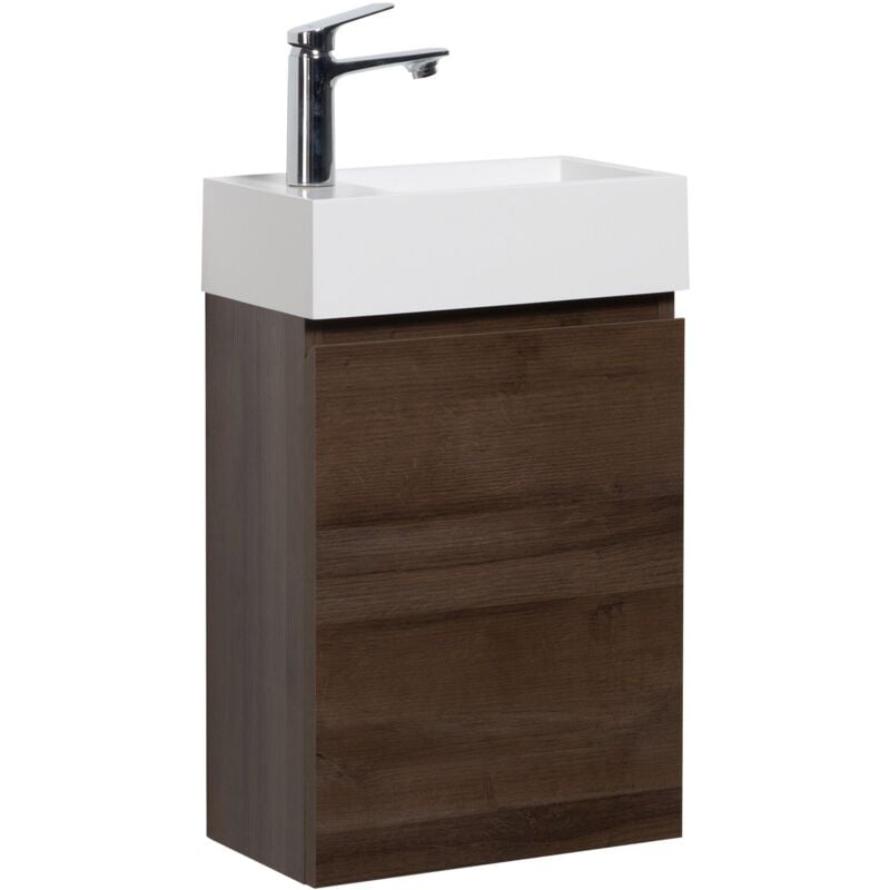 foto del prodotto mobile da bagno gabinetto angela 40cm rovere marrone armadio wc mobiletto