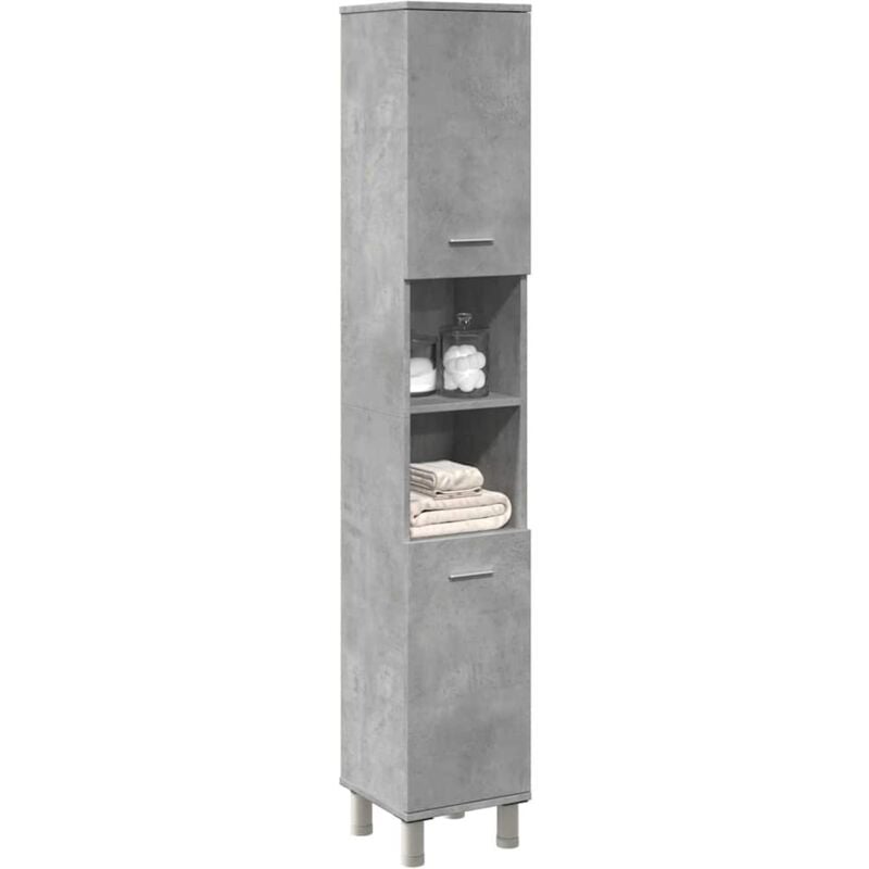 foto del prodotto mobile da bagno grigio cemento 30x30x179 cm legno multistrato vidaxl