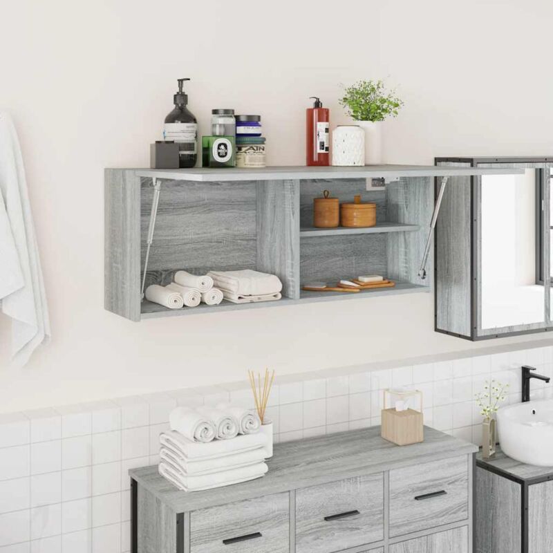 foto del prodotto mobile da bagno grigio sonoma 100x25x40 cm in truciolato vidaxl