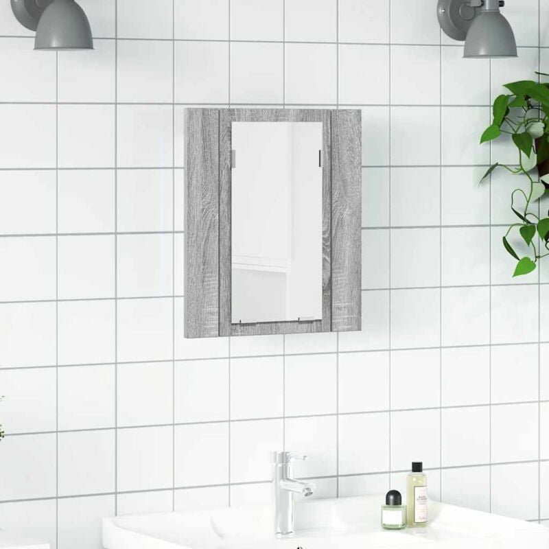foto del prodotto mobile da bagno grigio sonoma 40x12x45cm in legno multistrato vidaxl