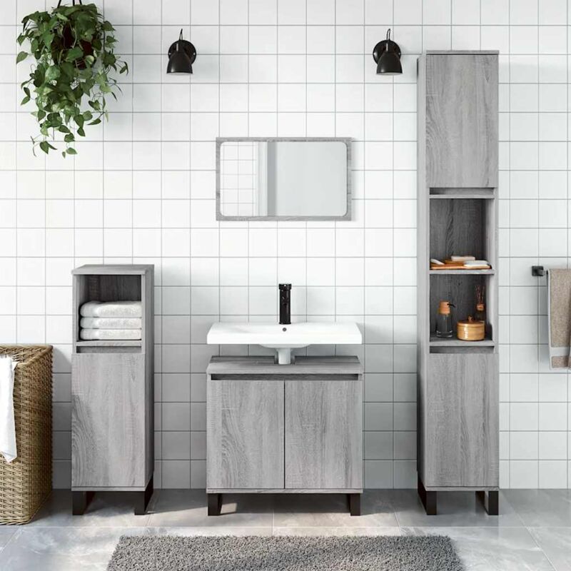 foto del prodotto mobile da bagno grigio sonoma 58x33x60 cm in legno multistrato vidaxl
