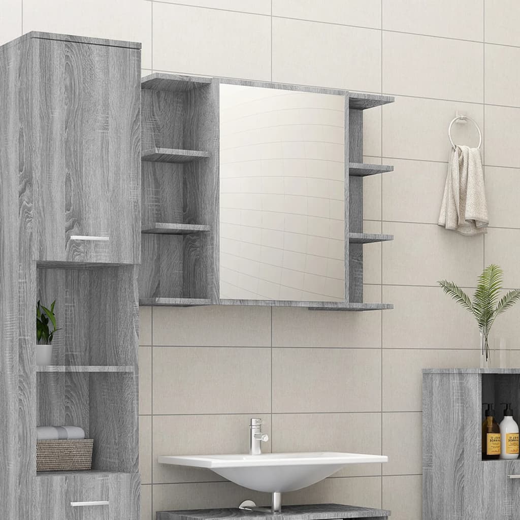 foto del prodotto mobile da bagno grigio sonoma 80x20,5x64cm in legno multistratocod mxl 103723