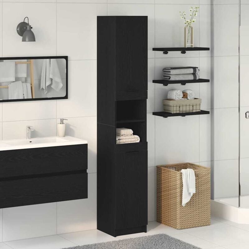 foto del prodotto mobile da bagno in rovere nero vidaxl 32x34x188,5 cm