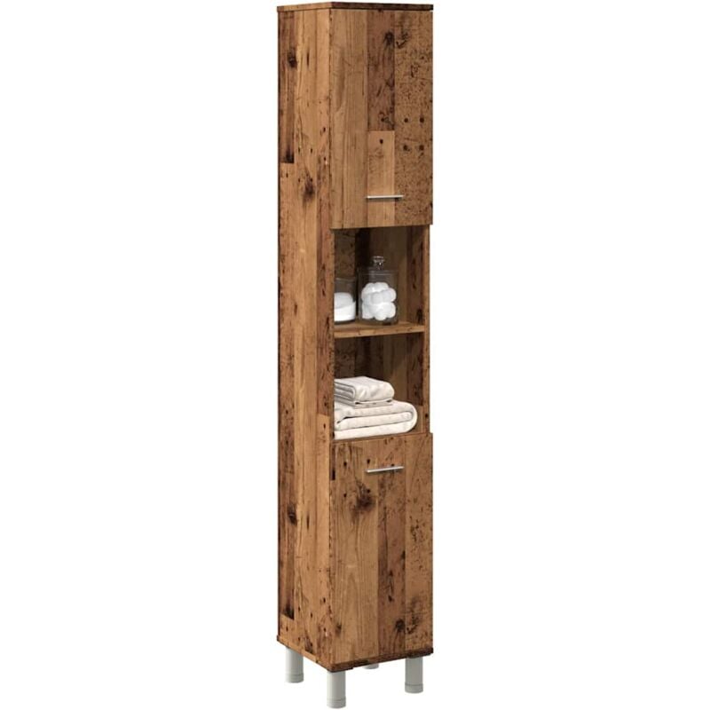 foto del prodotto mobile da bagno legno antico 30x30x179 cm in legno multistrato vidaxl