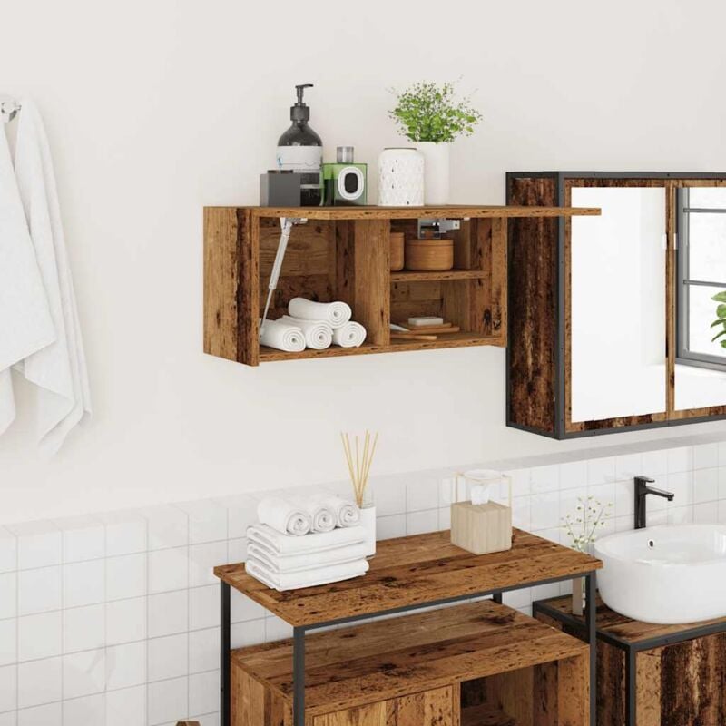 foto del prodotto mobile da bagno legno antico 60x25x30 cm in legno multistrato vidaxl