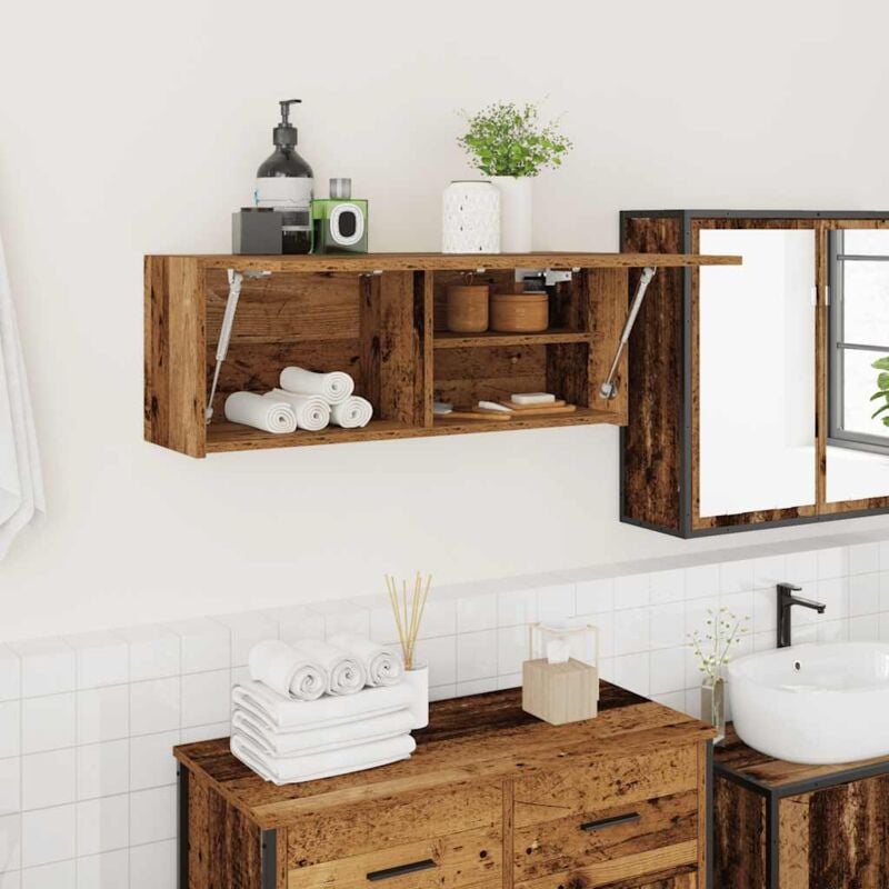 foto del prodotto mobile da bagno legno antico 80x25x30 cm in truciolato vidaxl