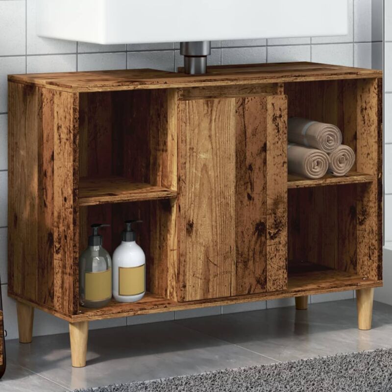 foto del prodotto mobile da bagno legno antico 80x33x60 cm in legno multistrato vidaxl