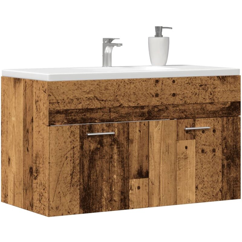 foto del prodotto mobile da bagno legno antico 80x38,5x46 cm legno multistrato vidaxl