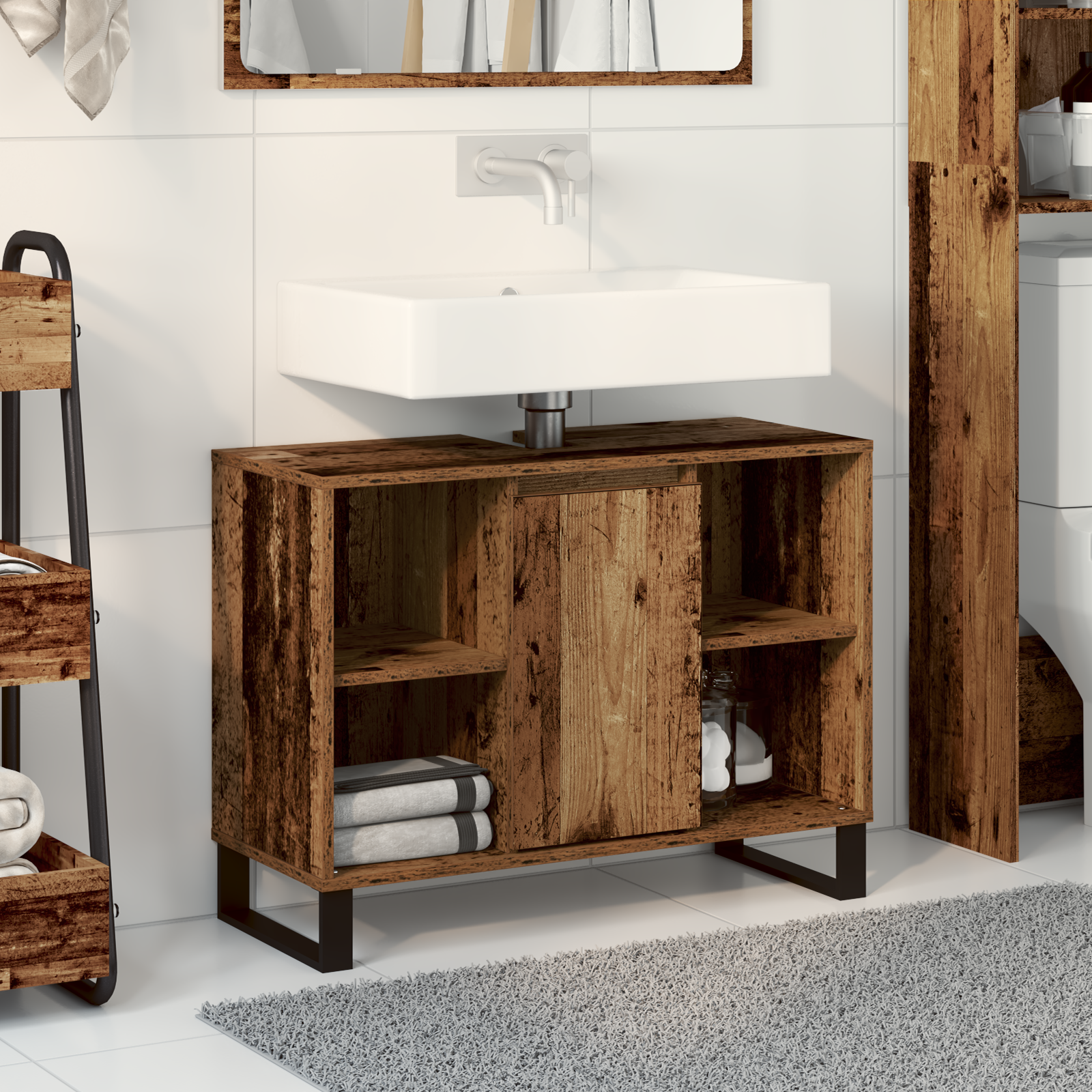 foto del prodotto mobile da bagno legno vecchio 80 x 33 x 60 cm legno multistrato vidaxl