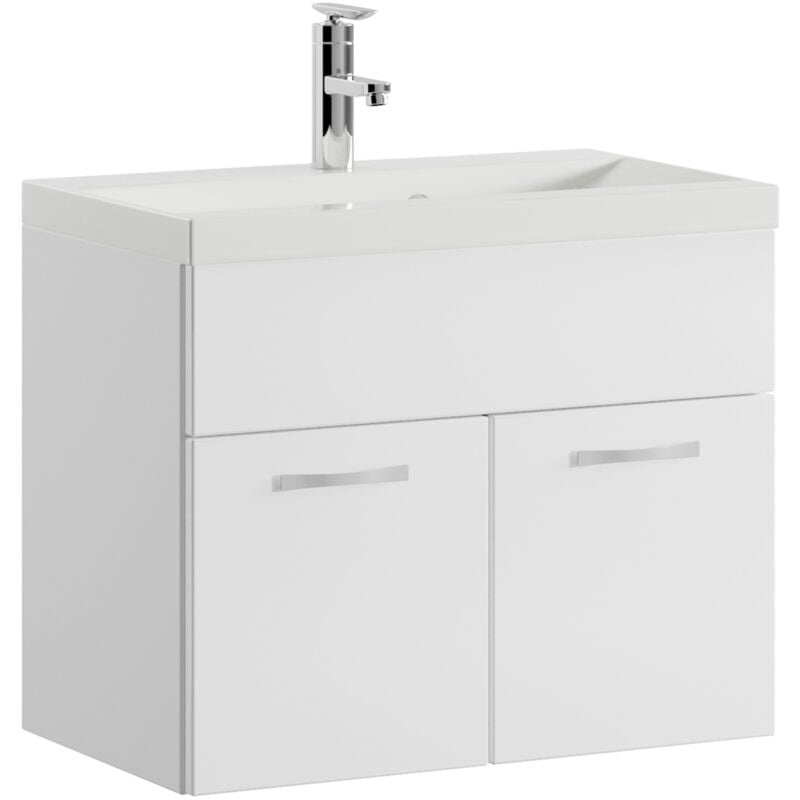 foto del prodotto mobile da bagno montreal 01 60cm bianco lucido armadio mobiletto lavabo