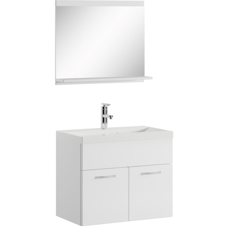 foto del prodotto mobile da bagno montreal 02 60cm bianco lucido armadio mobiletto lavabo