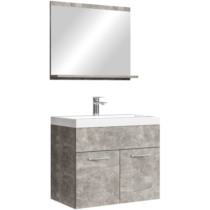 foto del prodotto mobile da bagno montreal 02 60cm grigio cemento armadio mobiletto lavabo
