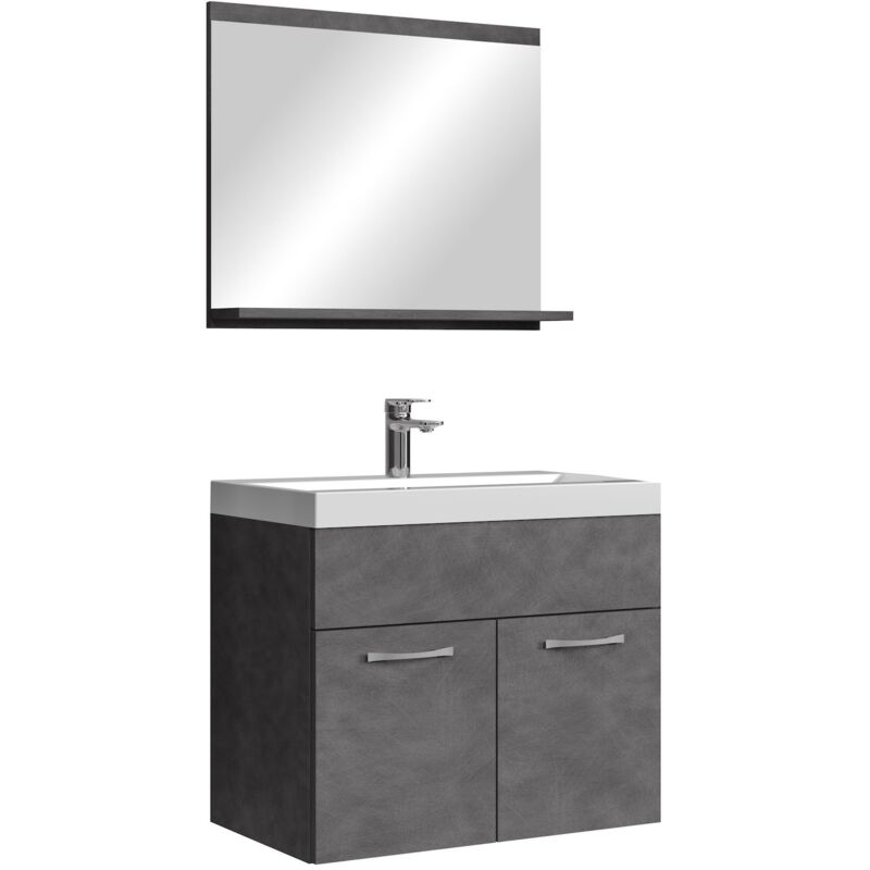 foto del prodotto mobile da bagno montreal 02 60cm grigio scuro armadio mobiletto lavabo
