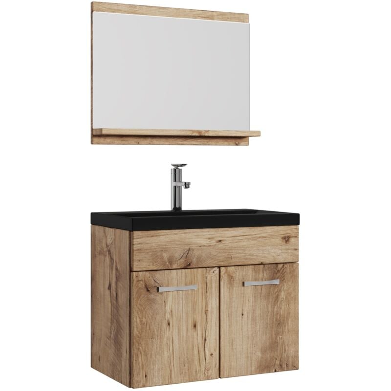 foto del prodotto mobile da bagno montreal 02 60cm rovere castagno armadio mobiletto lavabo